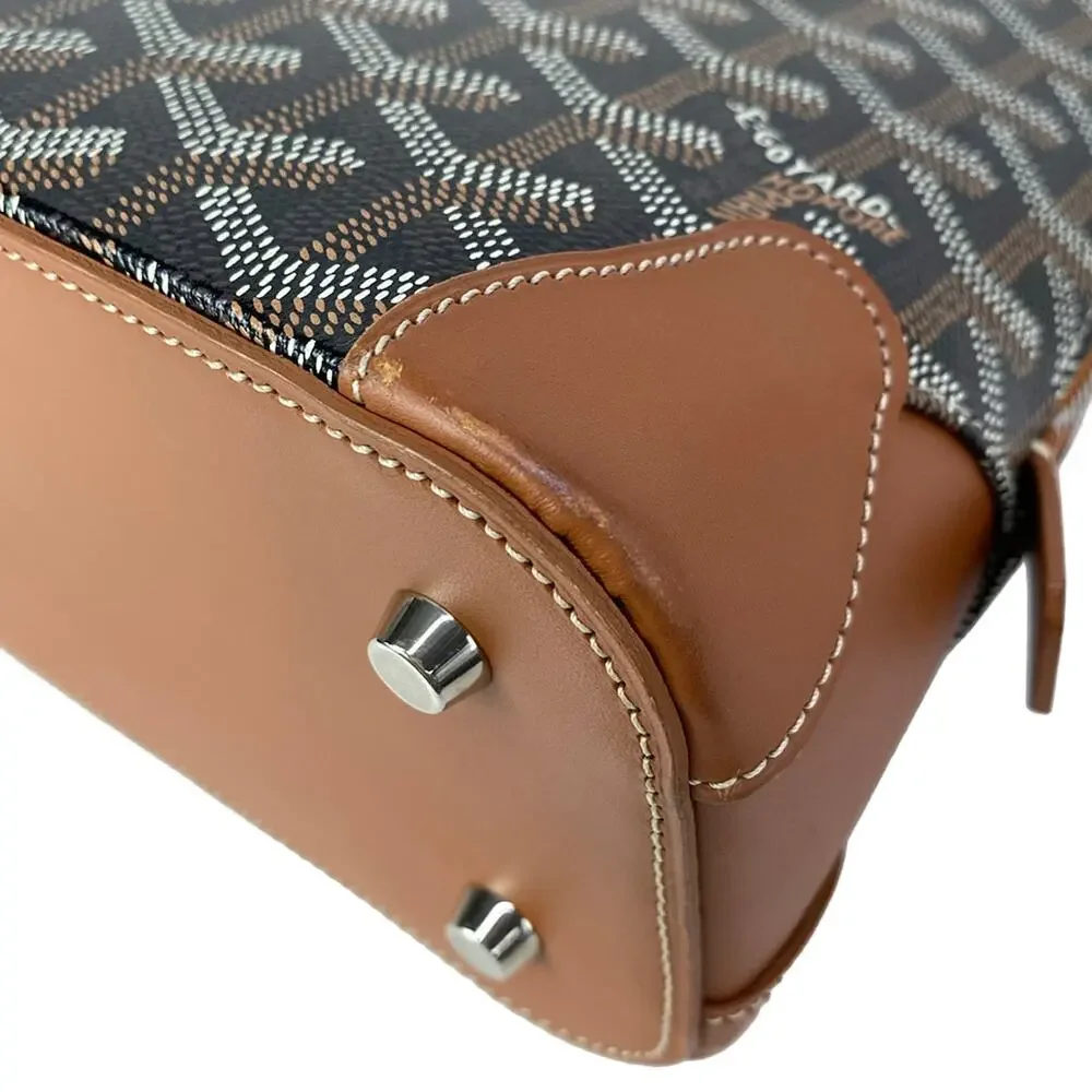 Goyard Vendome mini Handbag Black Brown White Coated Canvas Leather